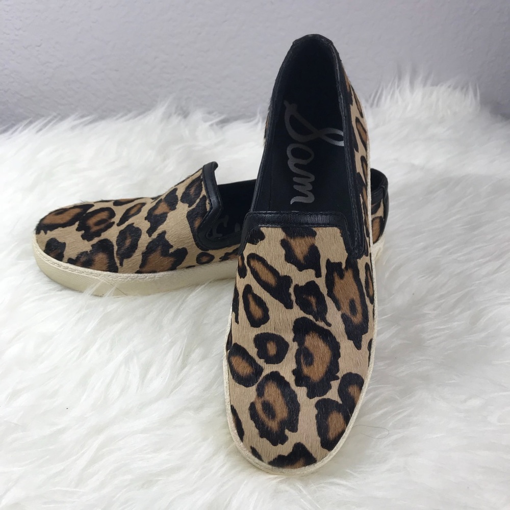 Sam Edelman cheetah cow fur sneakers size 6.5